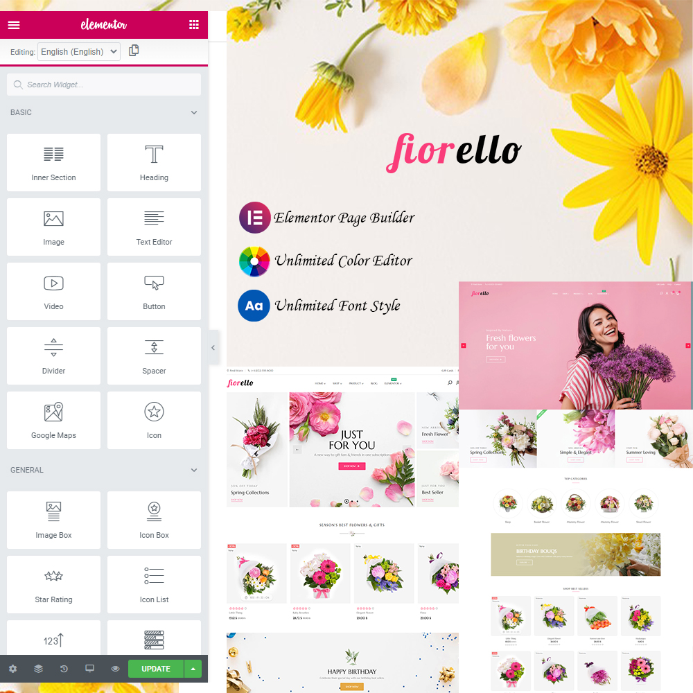 Fiorello – Elementor Flower Store eCommerce Prestashop Theme
