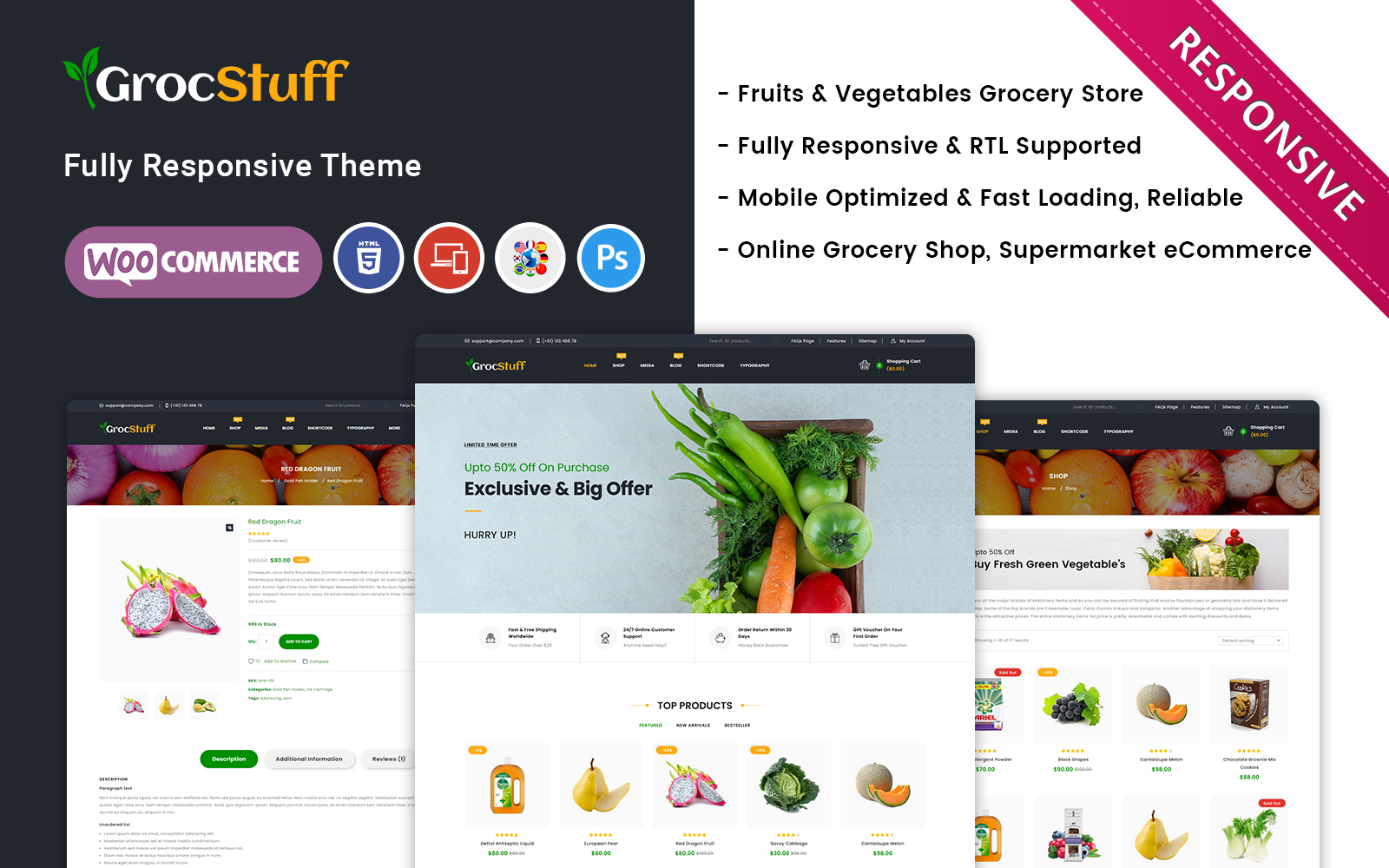 Grocstuff - Vegetable, Fruits and Grocery Supermarket Responsive Woocommerce Theme