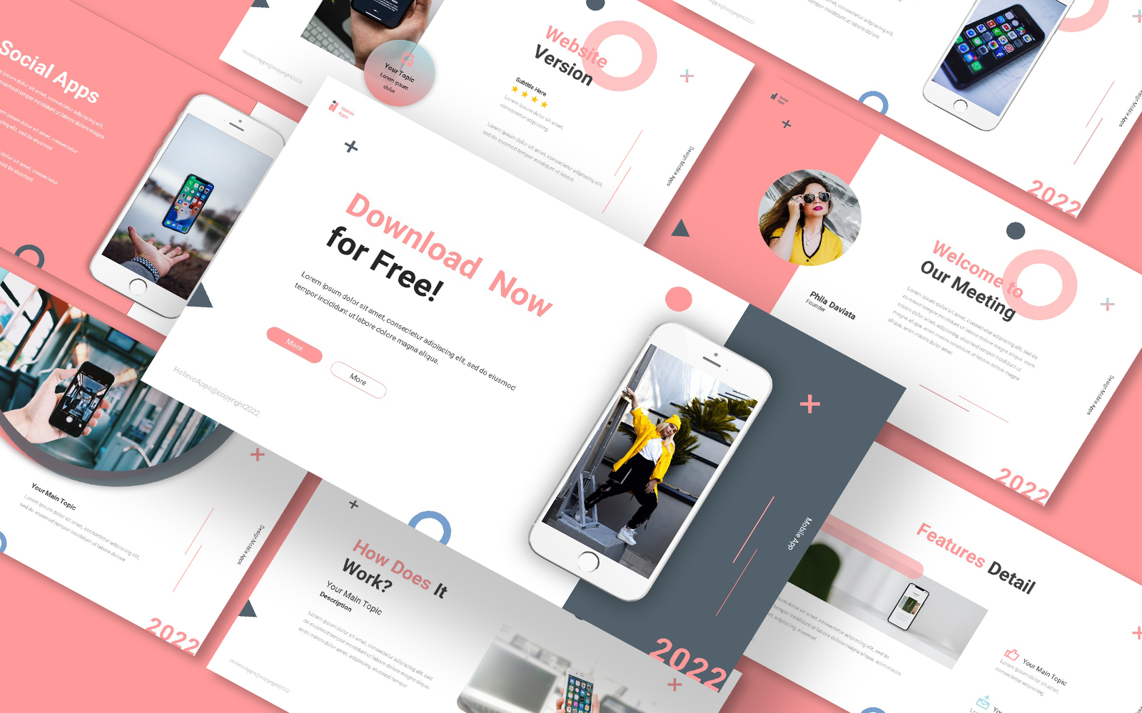 Holmic Moblie Apps Powerpoint Template