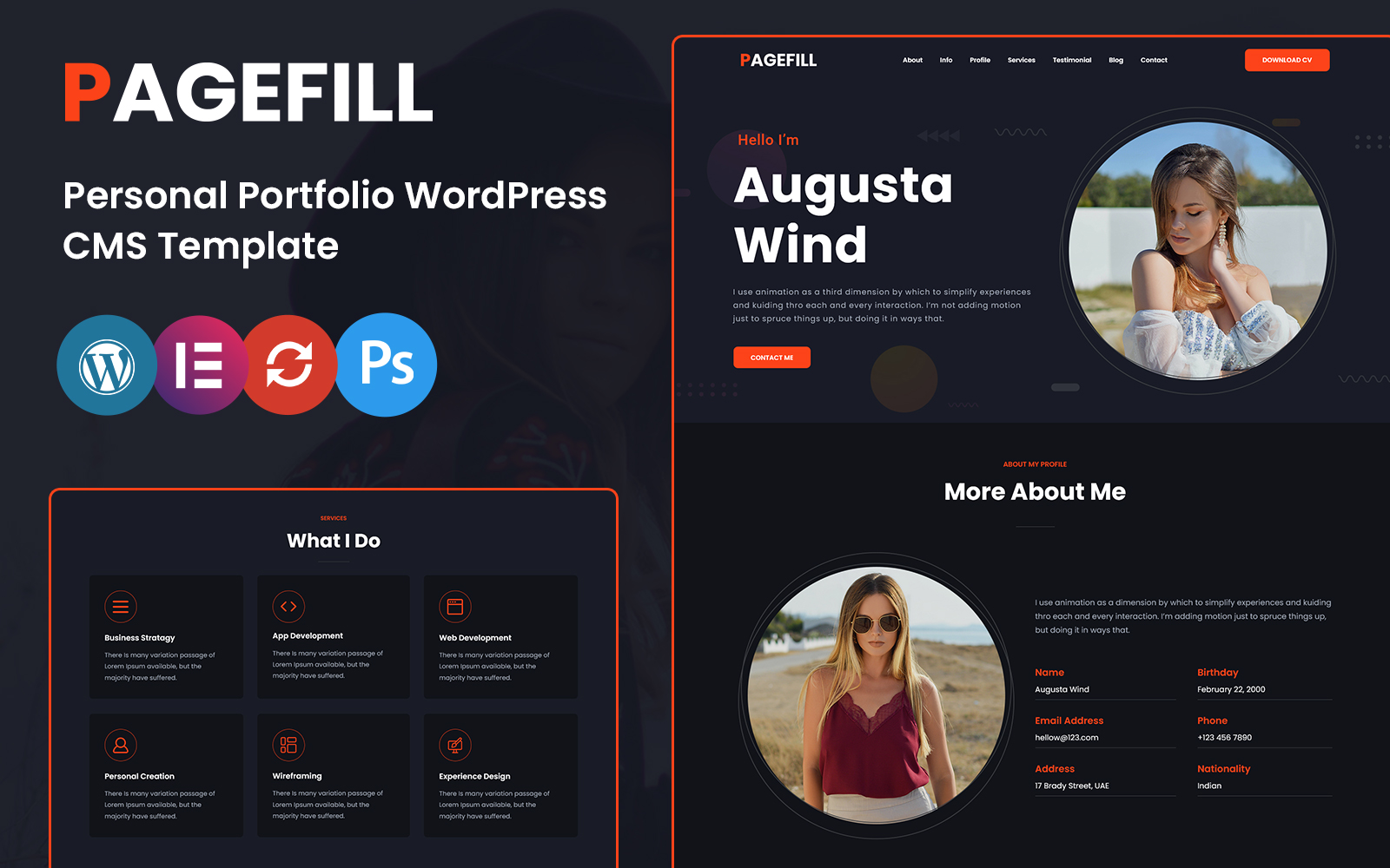 Pagefill - One Page Portfolio WordPress Theme