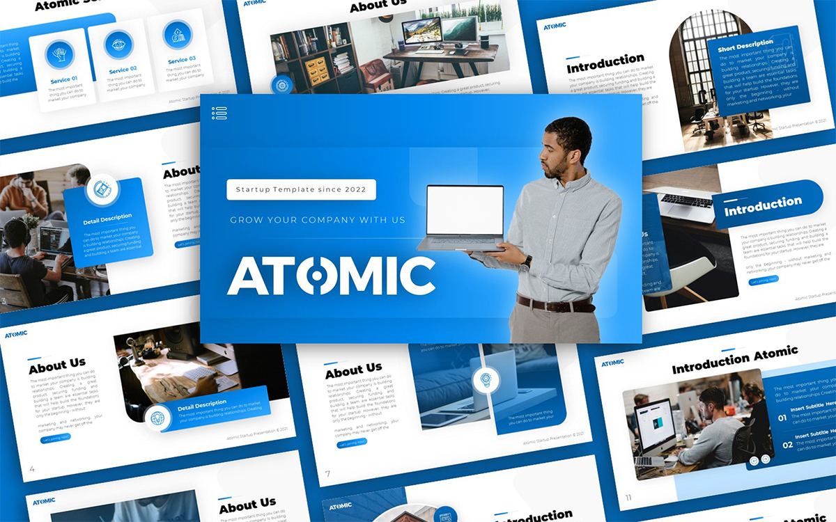 Atomic Startup Multipurpose PowerPoint Presentation Template