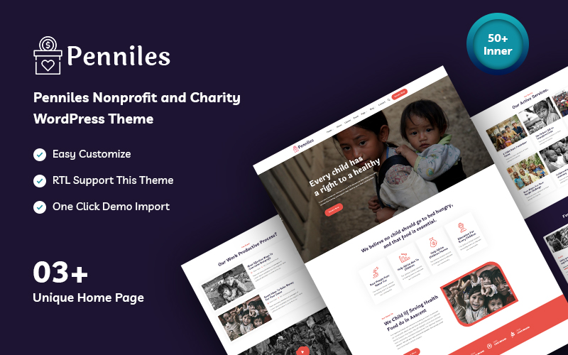 Penniles - Nonprofit and Charity WordPress Theme