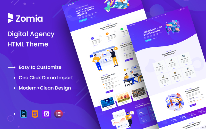 Zomia Digital Agency HTML5 Template