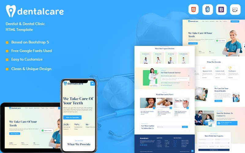 Dentist & Dental Clinic HTML Template