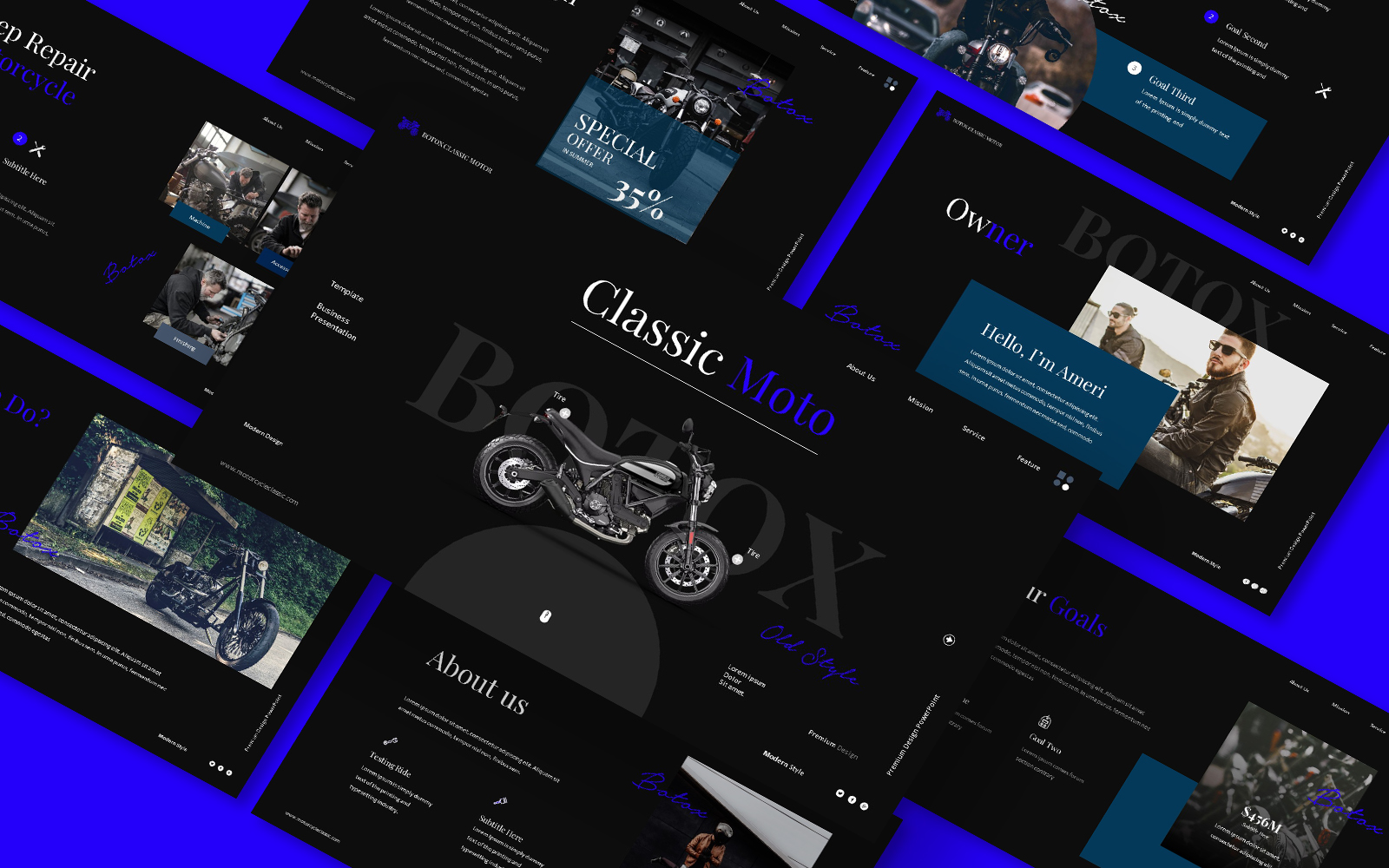 Botox Classic Motorcycle Powerpoint Presentation Template