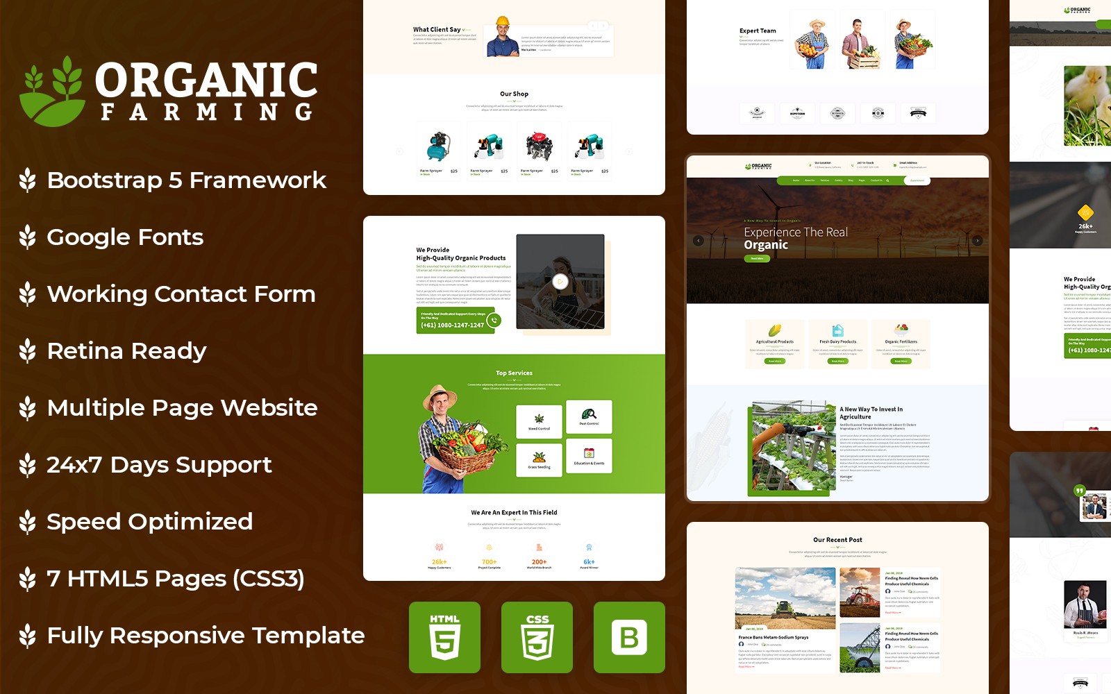 Organic Farm HTML Website Template