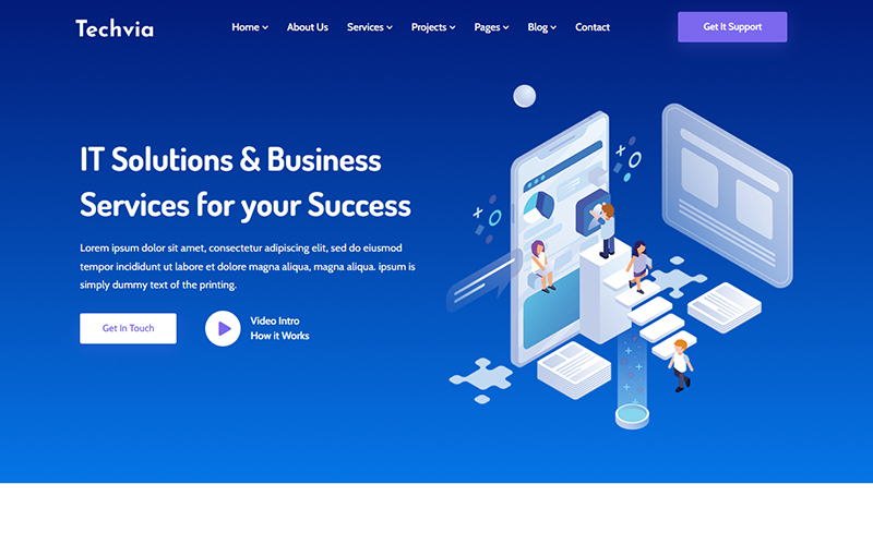 Techvia - IT Solutions & Business Services Website Template