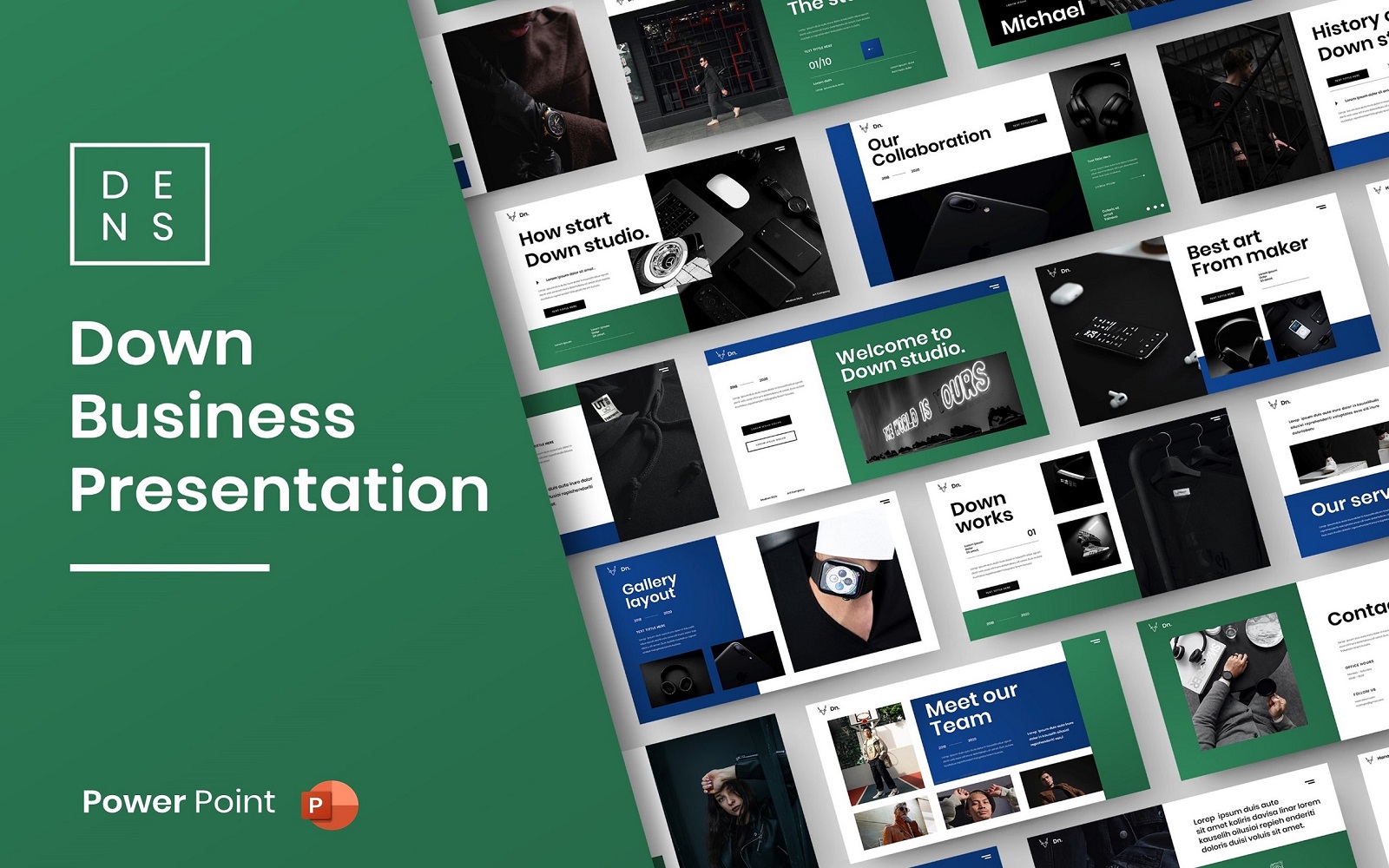 Down – Business PowerPoint Template