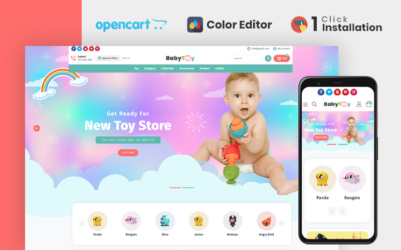 Babytoy Kids & Toys Store OpencartTheme