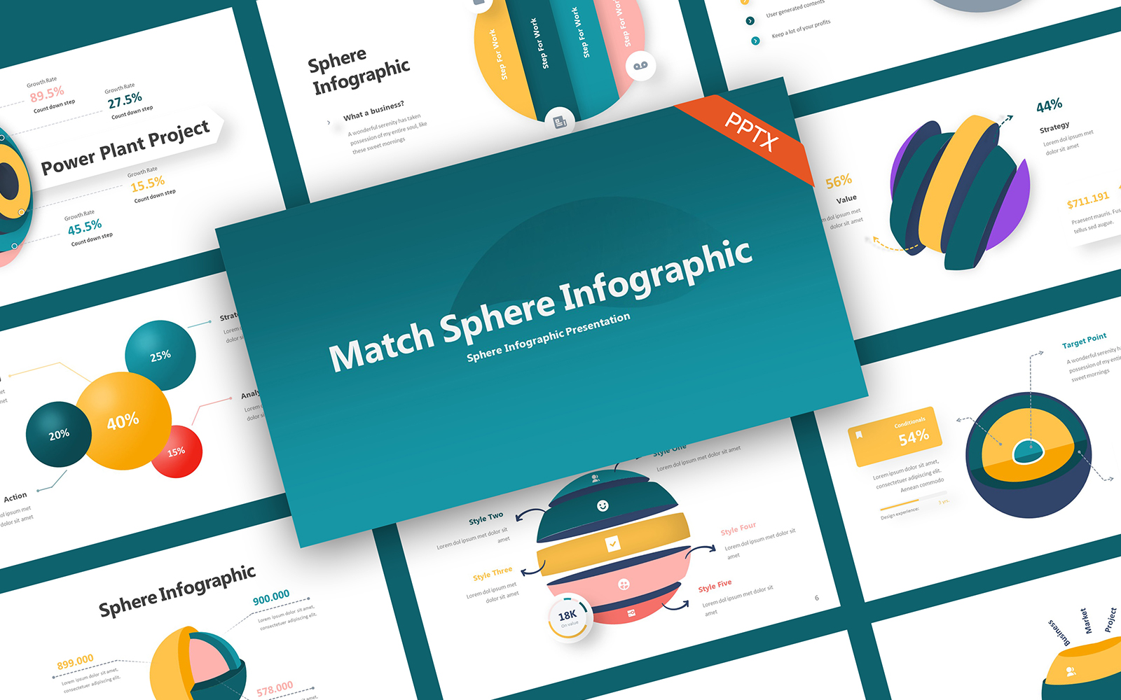 Match Sphere Infographic PowerPoint Template
