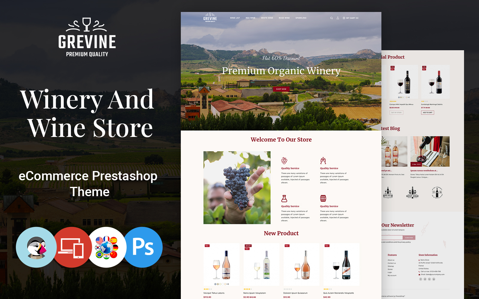 Grevine- Wine and Drink Store Prestashop Theme
