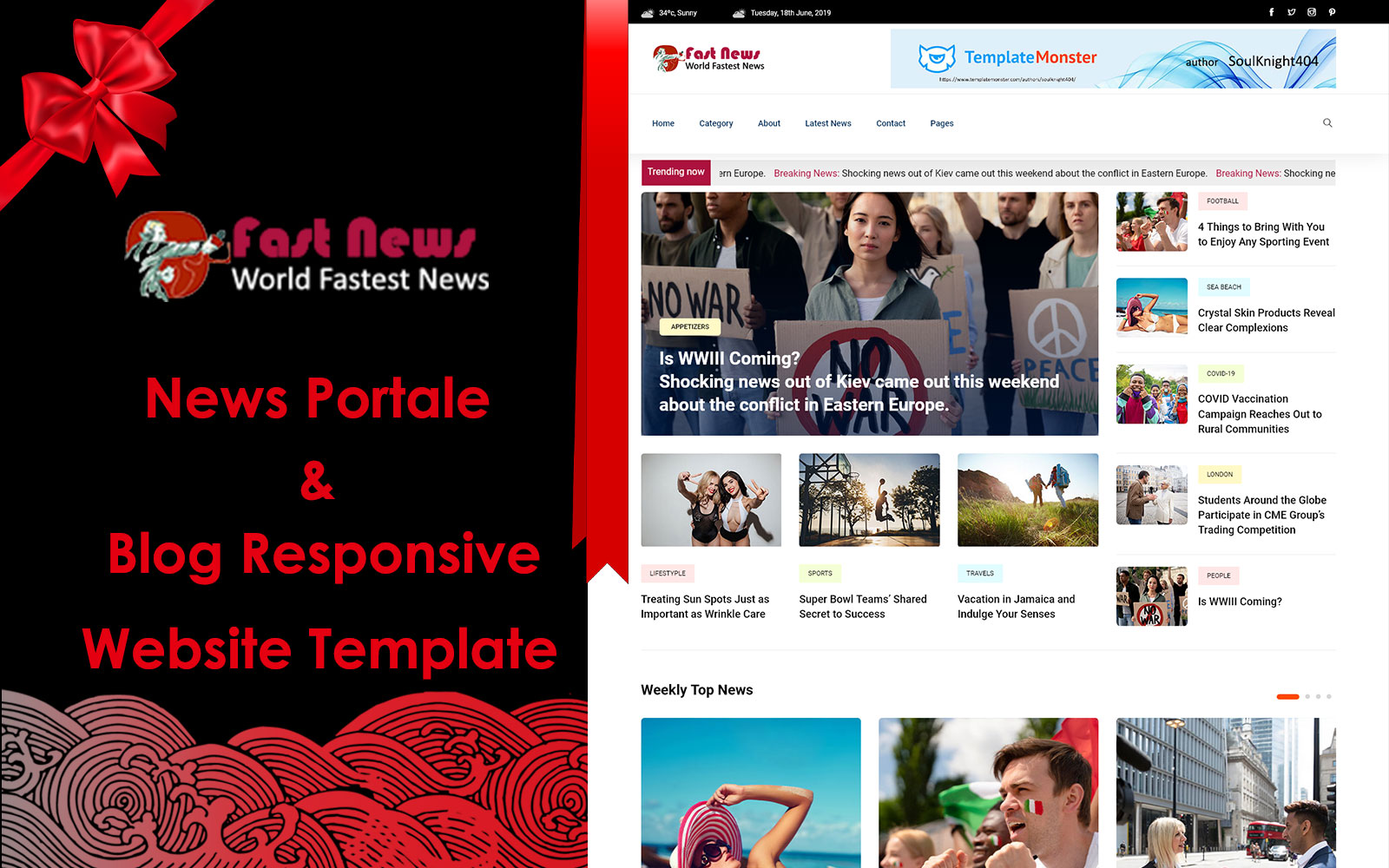 Fast News - News Portal & Blog Responsive Website Template