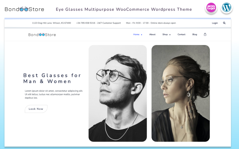 Bond Store - Eye Glasses Multipurpose Shop WooCommerce Wordpress Theme