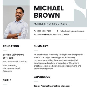 Template# 269534 Vendors Author: ant_creation Resume Templates