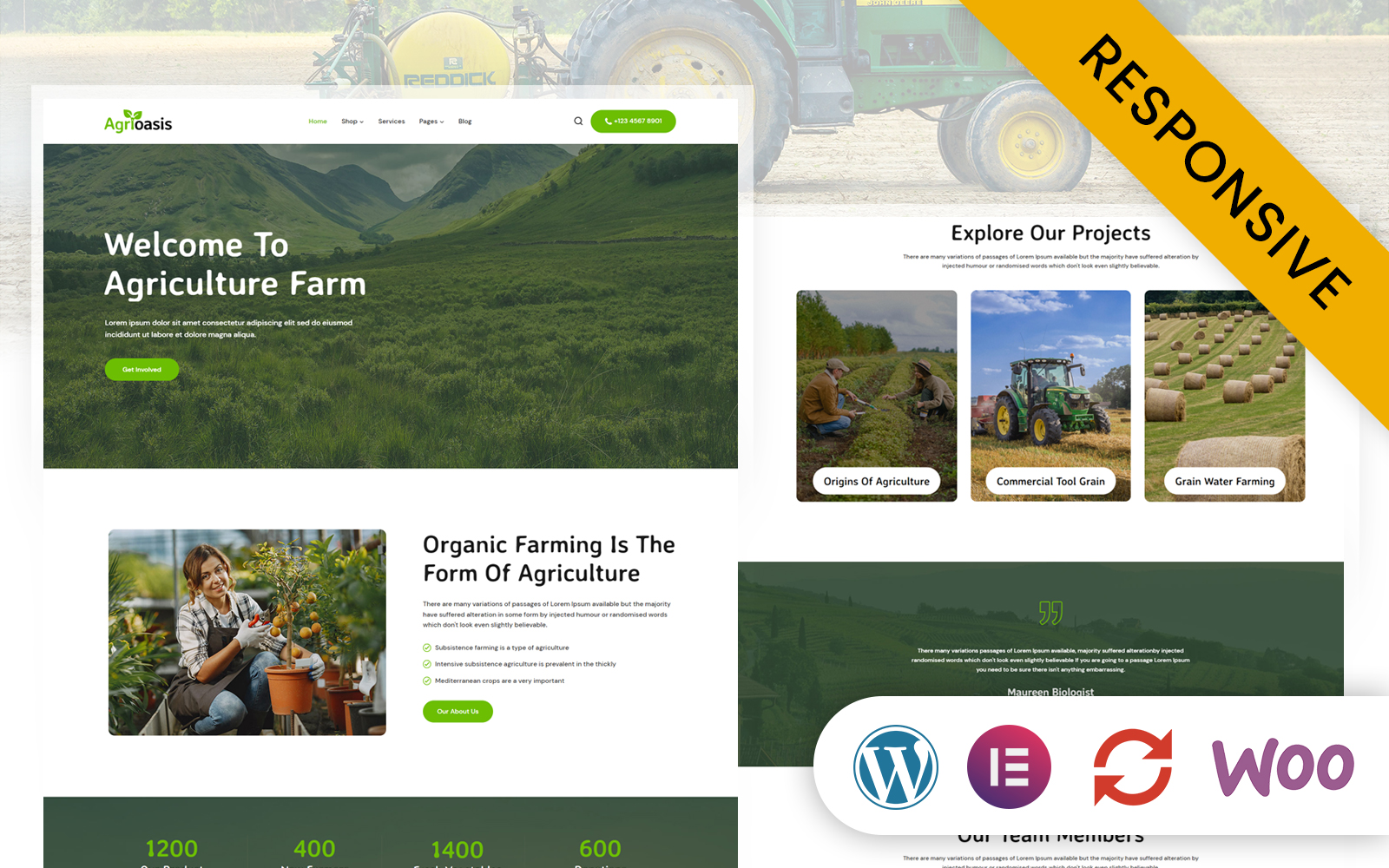 Agrioasis - Agriculture Farming Elementor WordPress Theme