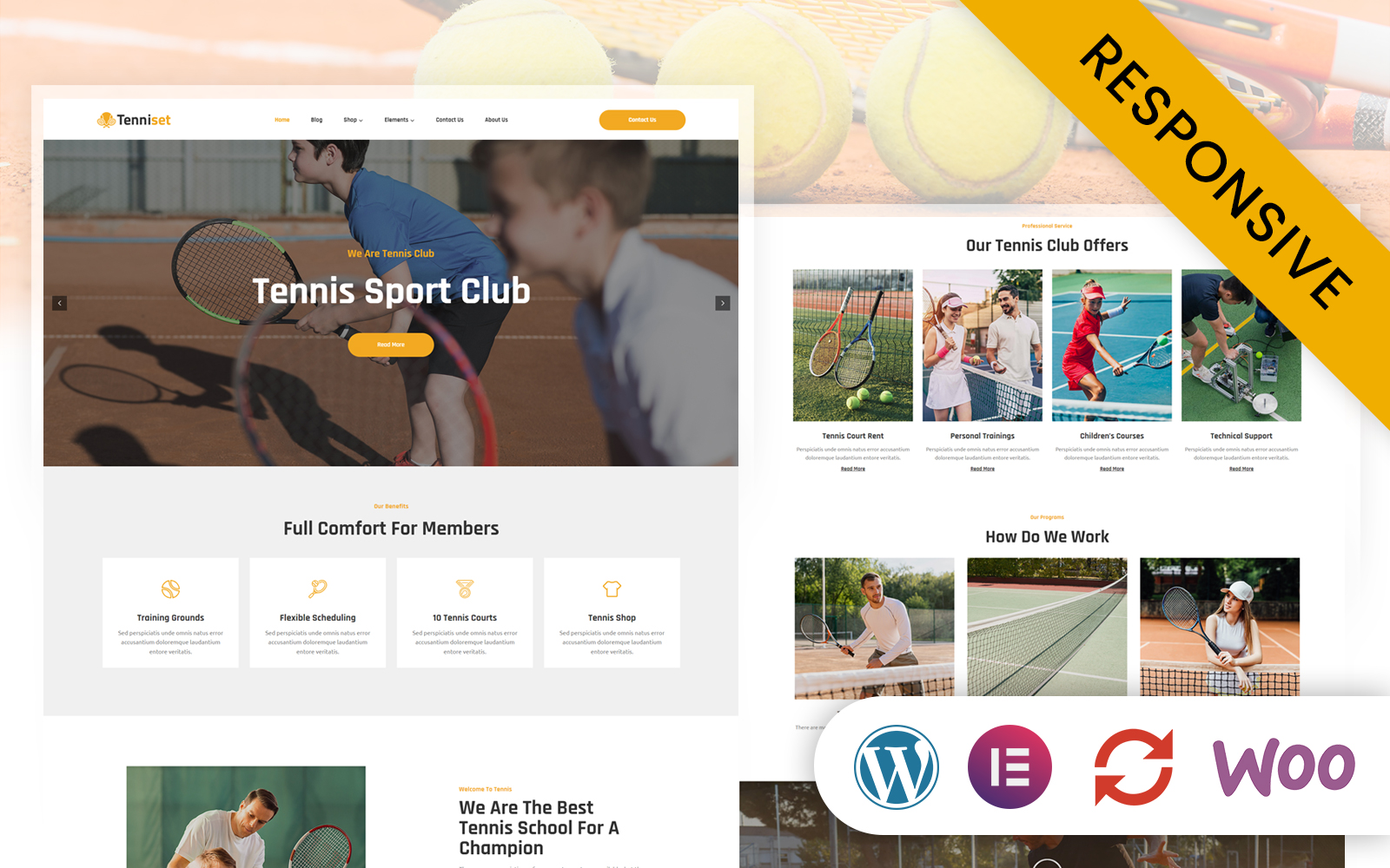 Tenniset - Tennis Club Elementor WordPress Theme