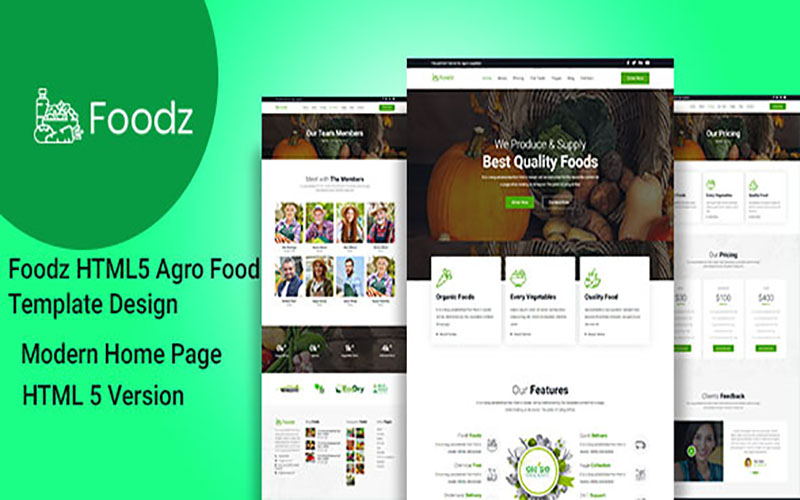 Foodz-HTML5 Agro Food Template for using Argo Firm Business Website template
