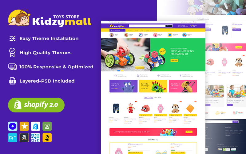 KidzyMall - Kids, Toys and Games Theme for Shopify 2.0 Website stores