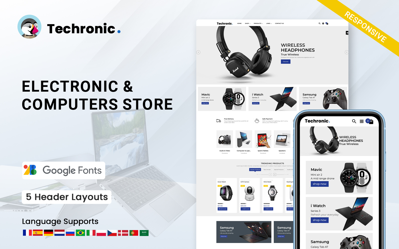 Techronic Electronics - Digital and Computers Store Prestashop Theme