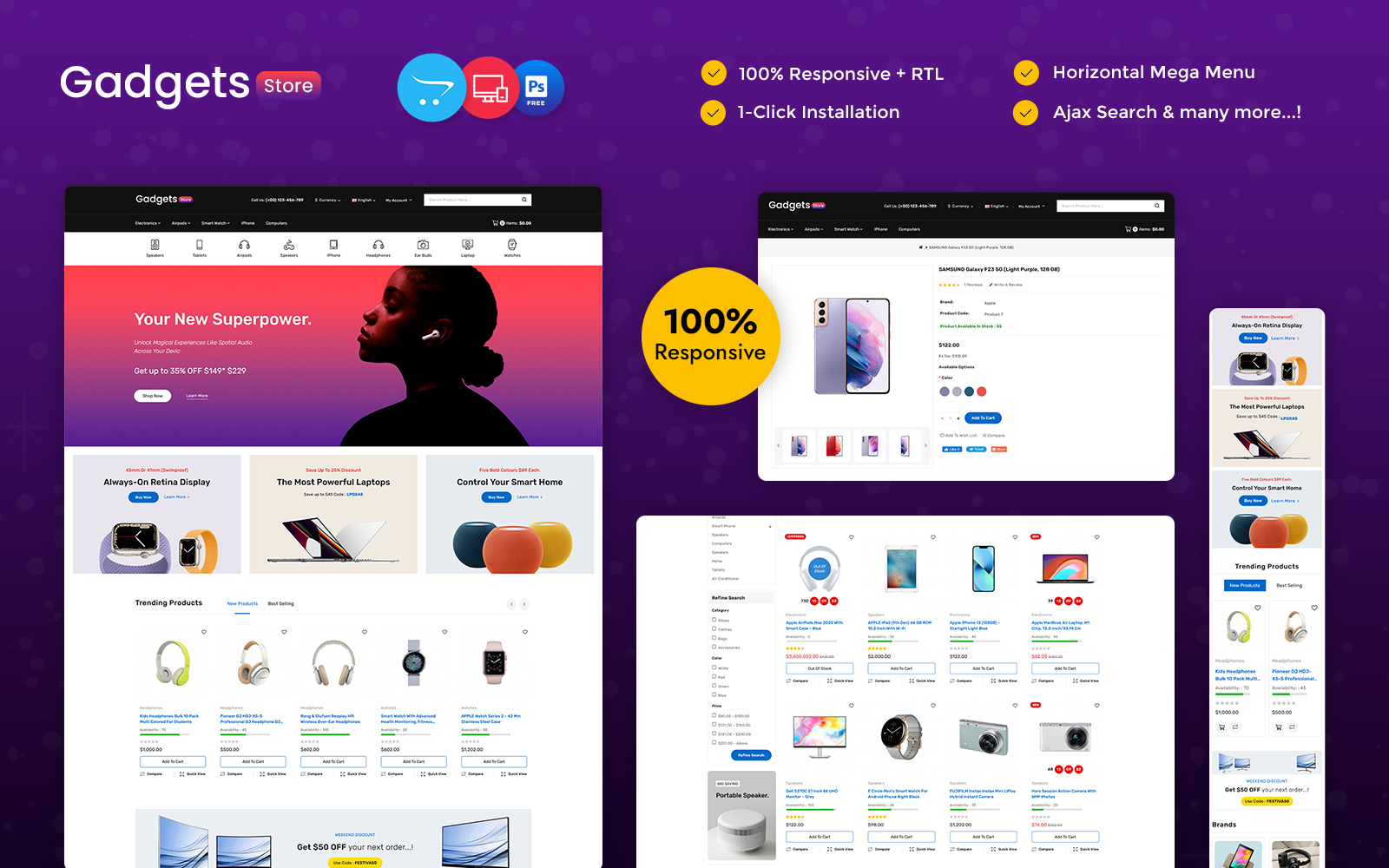 Gadgets - Electronic Store Multipurpose OpenCart theme