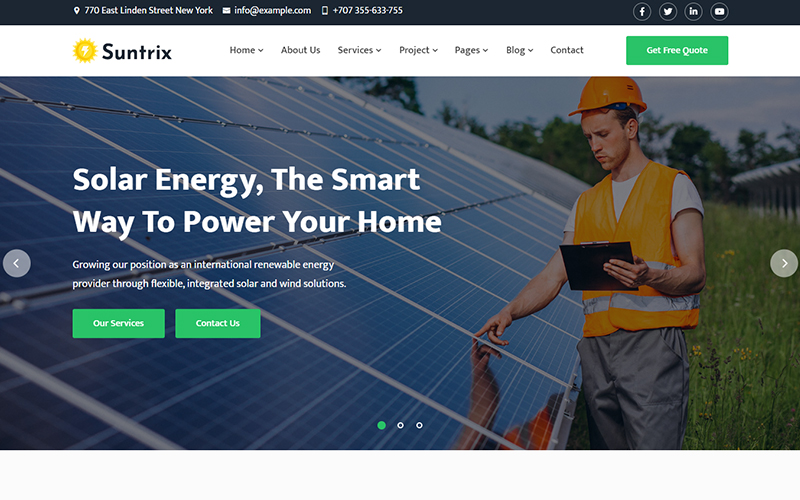 Suntrix - Solar And Renewable Energy Website Template