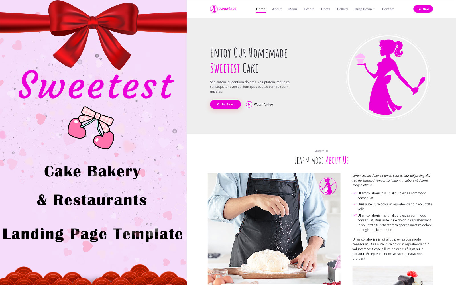Sweetest - Cake Bakery Landing Page Template