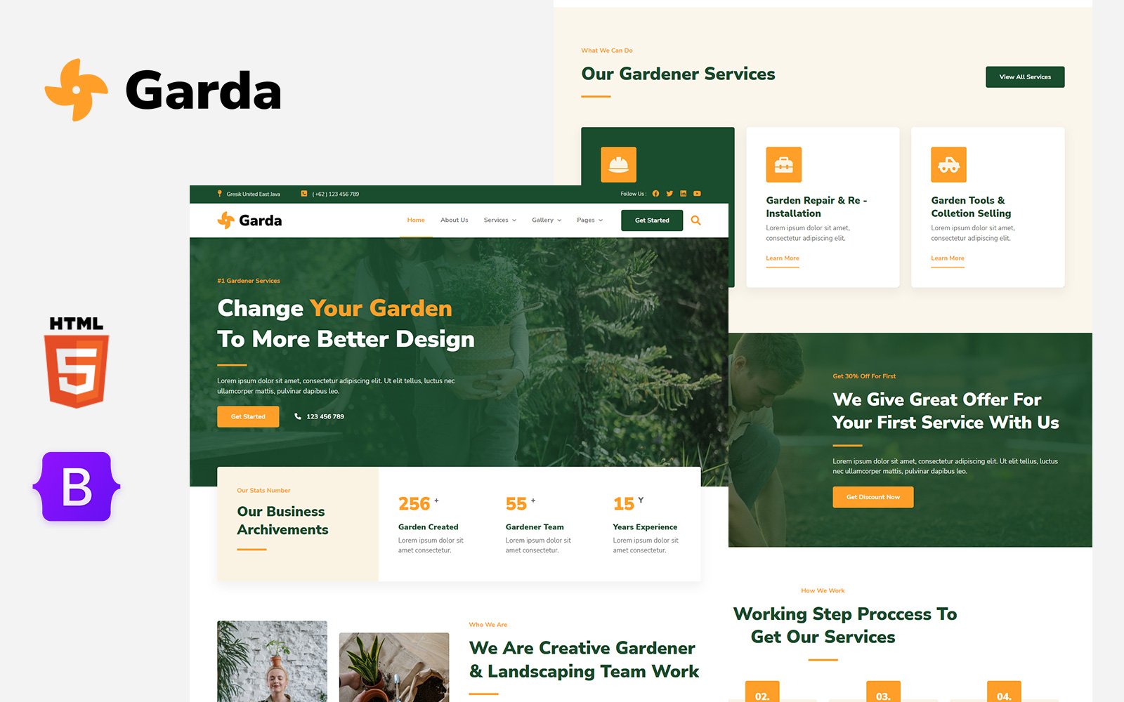 Garda - Gardener Services HTML5 Bootstrap  Website Template