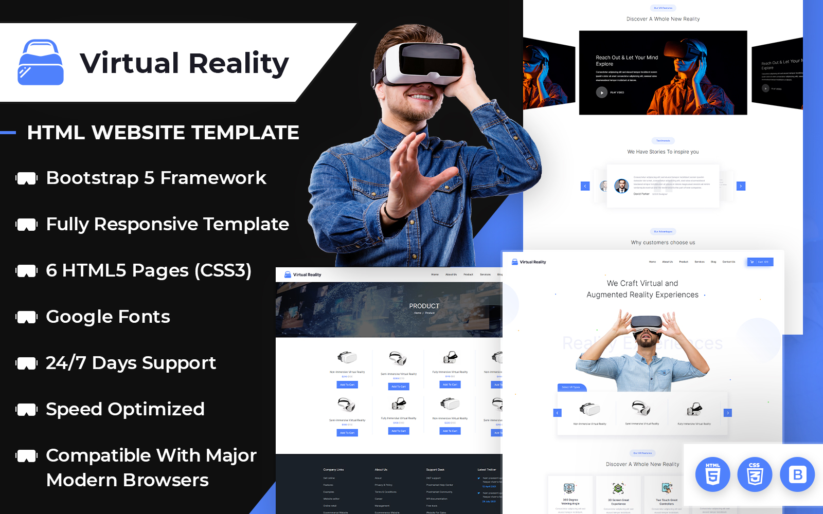 VR Studio HTML Website Template