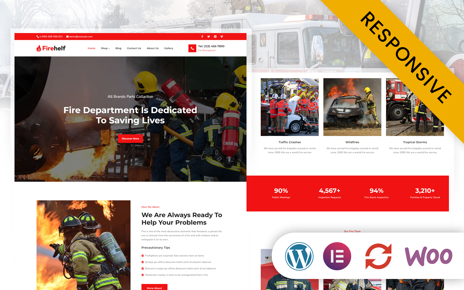 Firehelf - Fire Department Elementor WordPress Theme