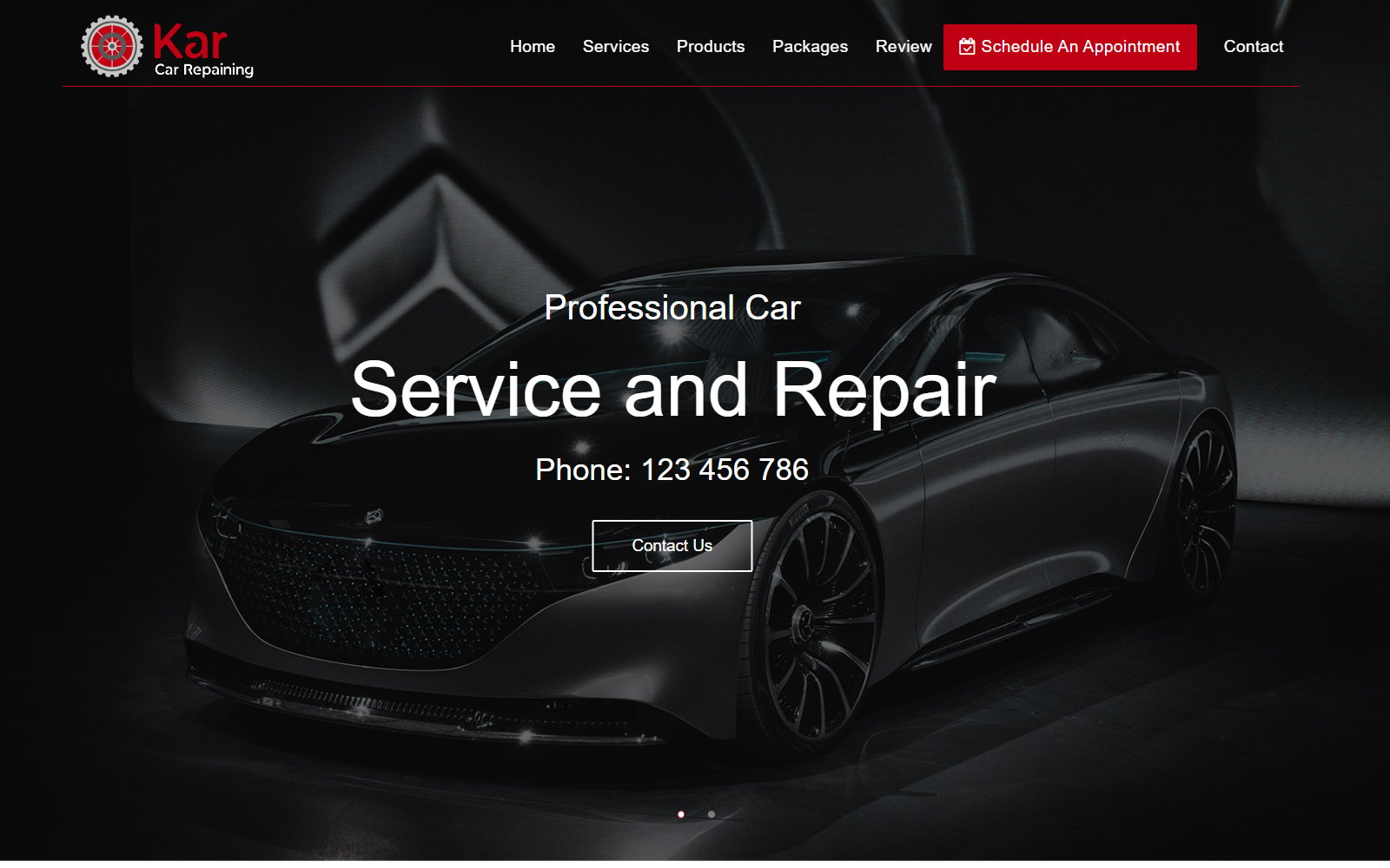 Kar - Auto Detailing & Car Repairing Services Landing Page Template