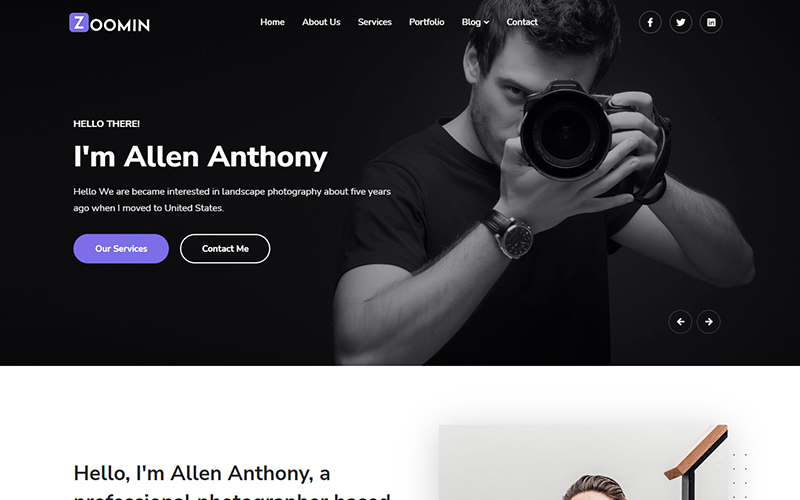 Zoomin - Photography Portfolio Website Template