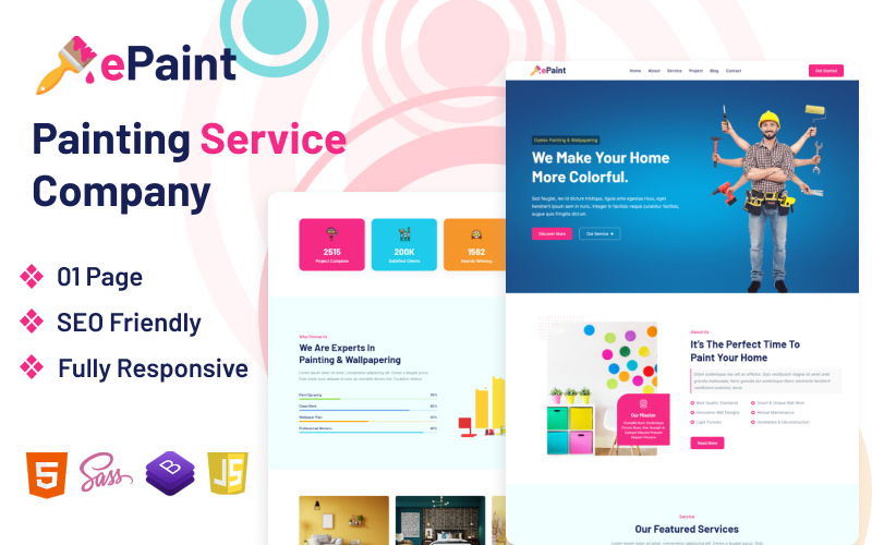 ePaint - Painting Service Company Html5 Template