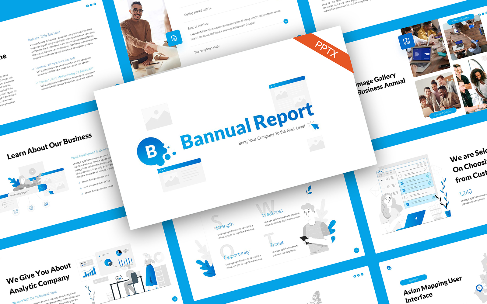 Bannual Professional Report PowerPoint Template