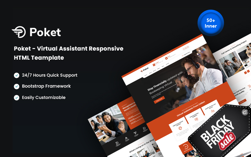 Poket – Virtual Assistant Responsive Website Template