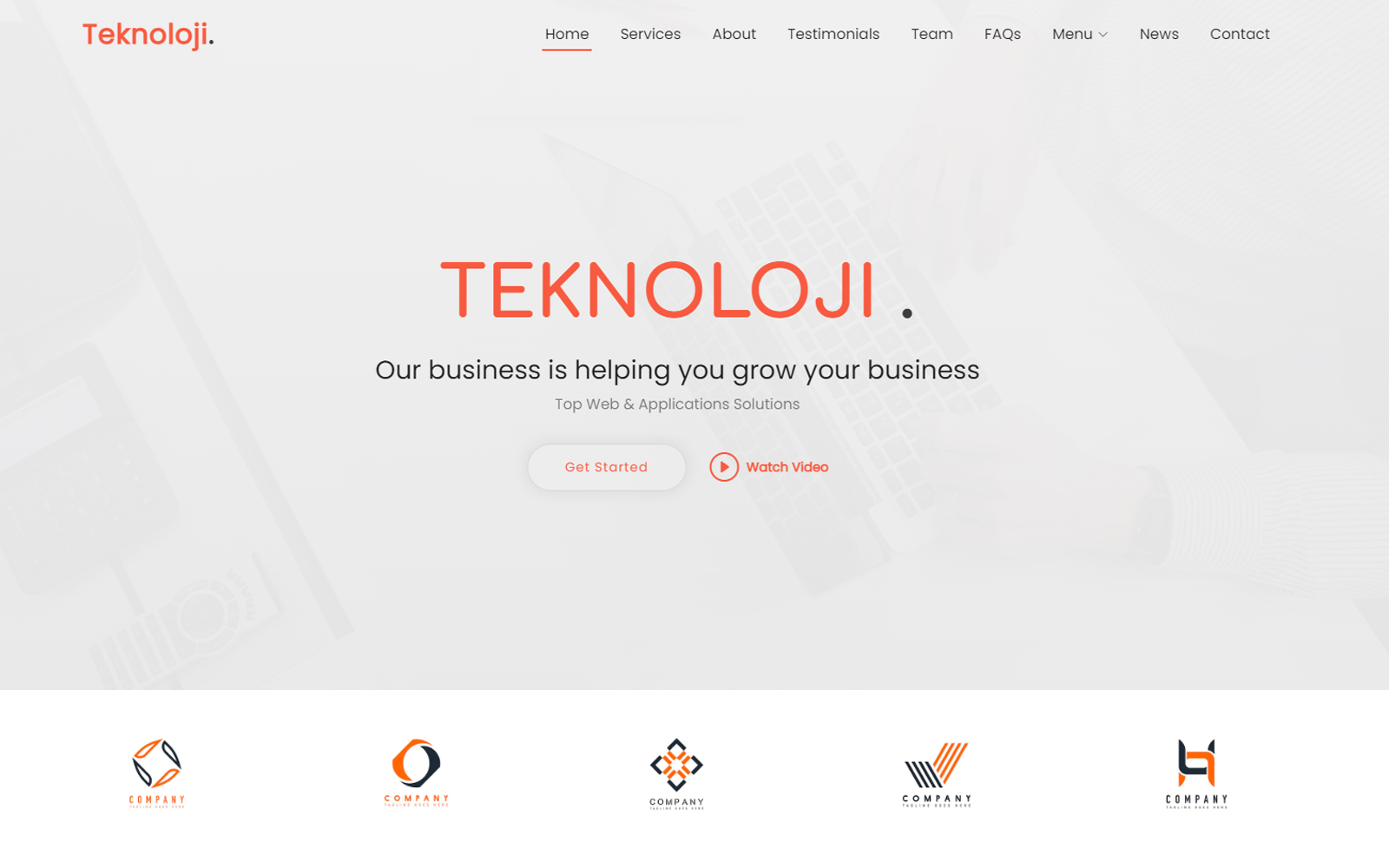 Teknoloji - Business Services & Technology Landing Page Template