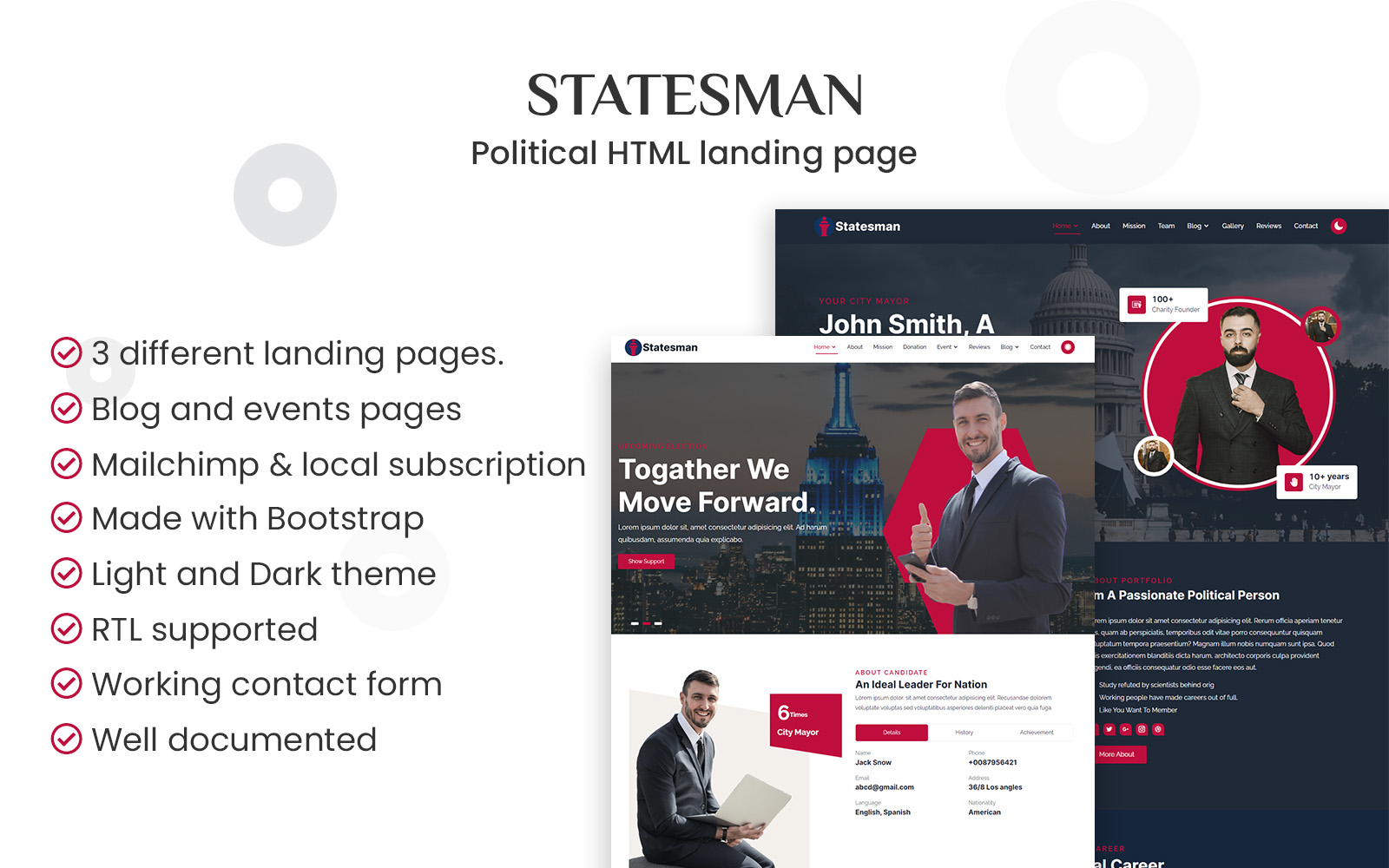 Statesman - Vote Campaign & Political Website Template