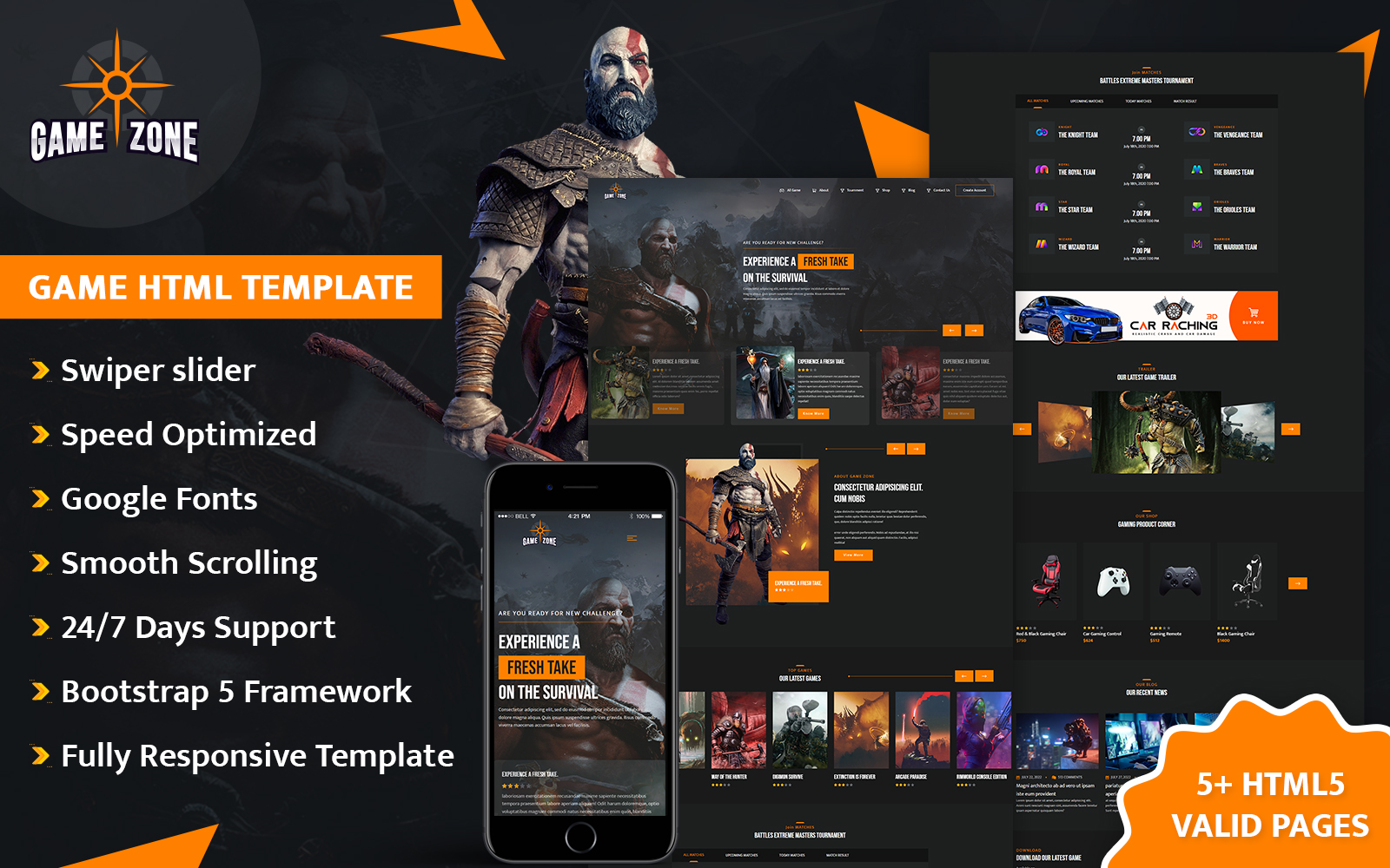 Gaming HTML Website Template