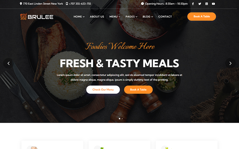 Brulee - Restaurant Cafe & Fast Food HTML Template