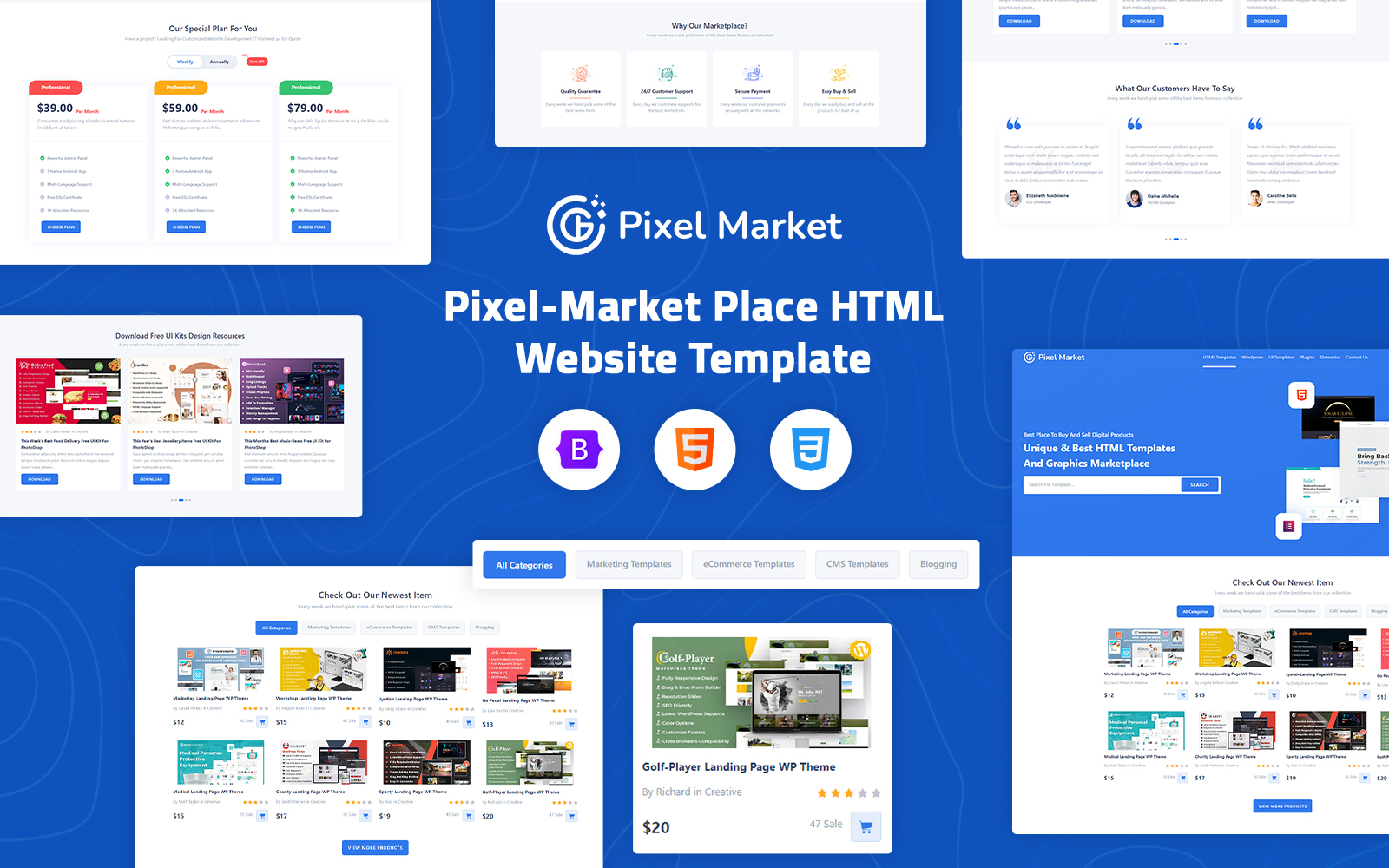 Pixel-Market Place HTML Website Template