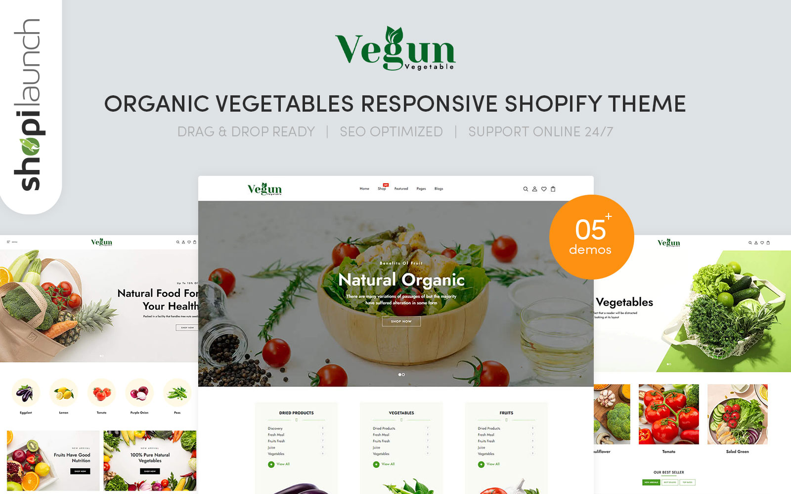 Vegun - Organic Vegetables Responsive Shopify Theme
