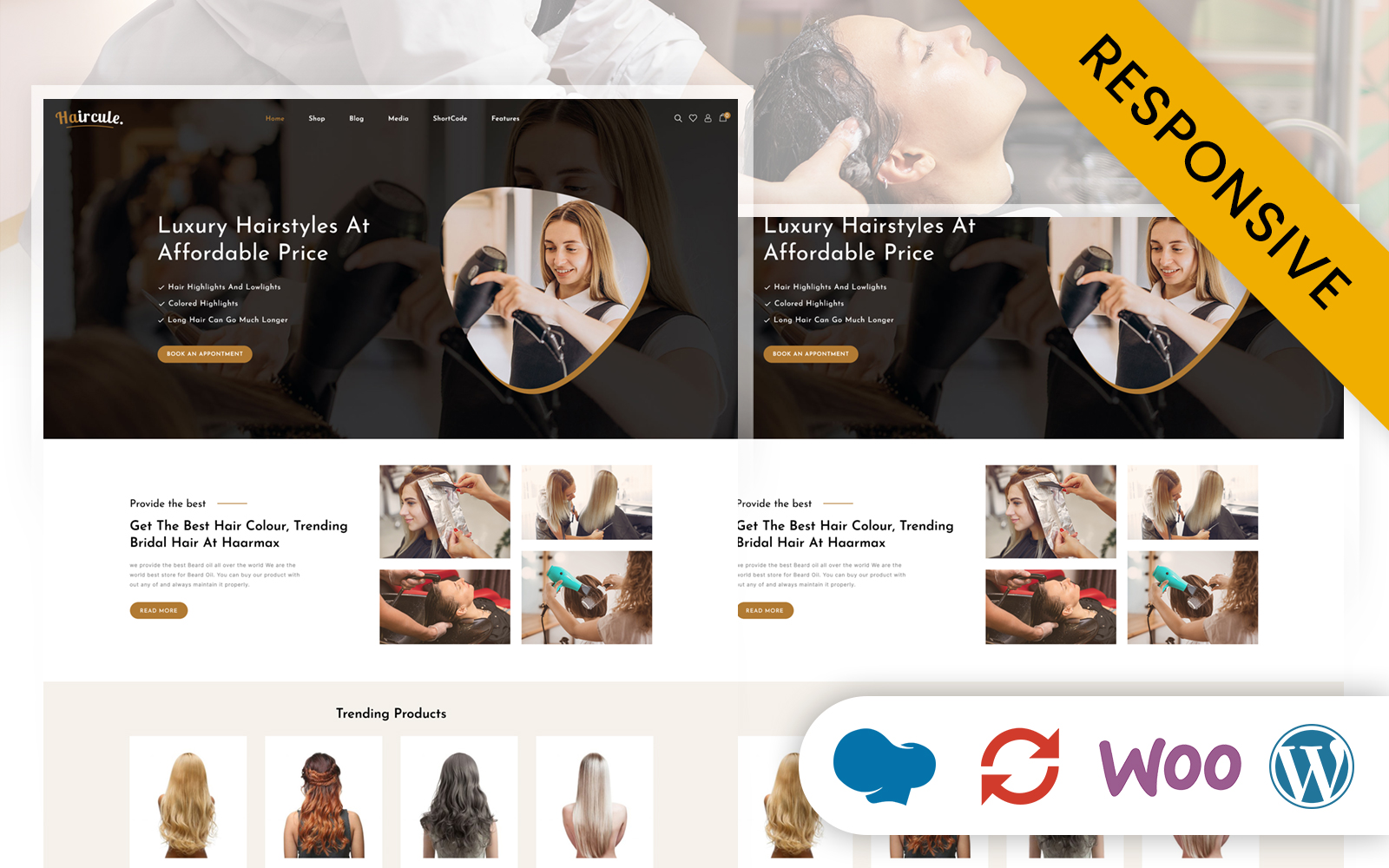 Haircule - Hairstyle, Salon and Weige Store WooCommerce Theme