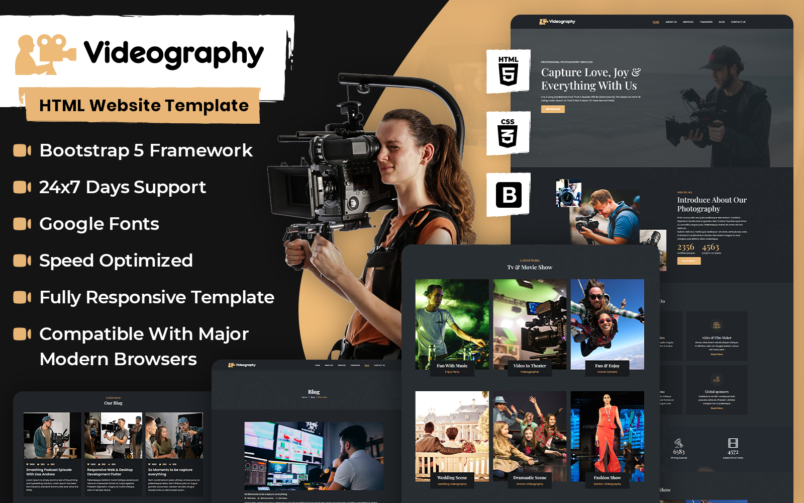 Videography HTML Website Template
