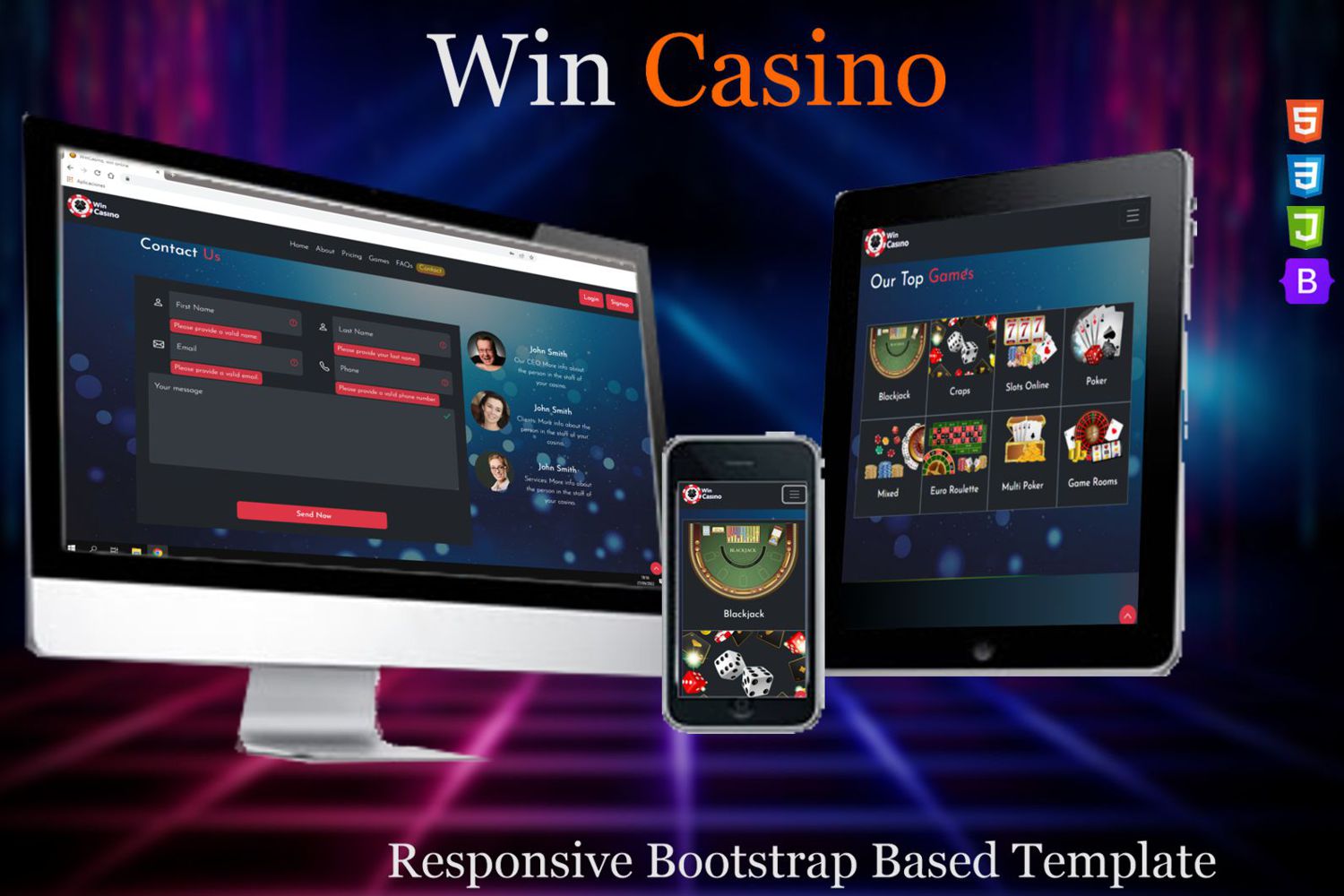 Modern Online Casino Landing Page: Win Casino