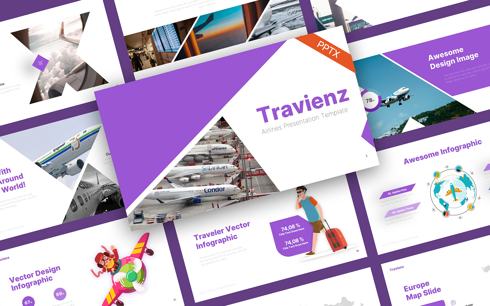 Travienz Airlines Modern PowerPoint Template