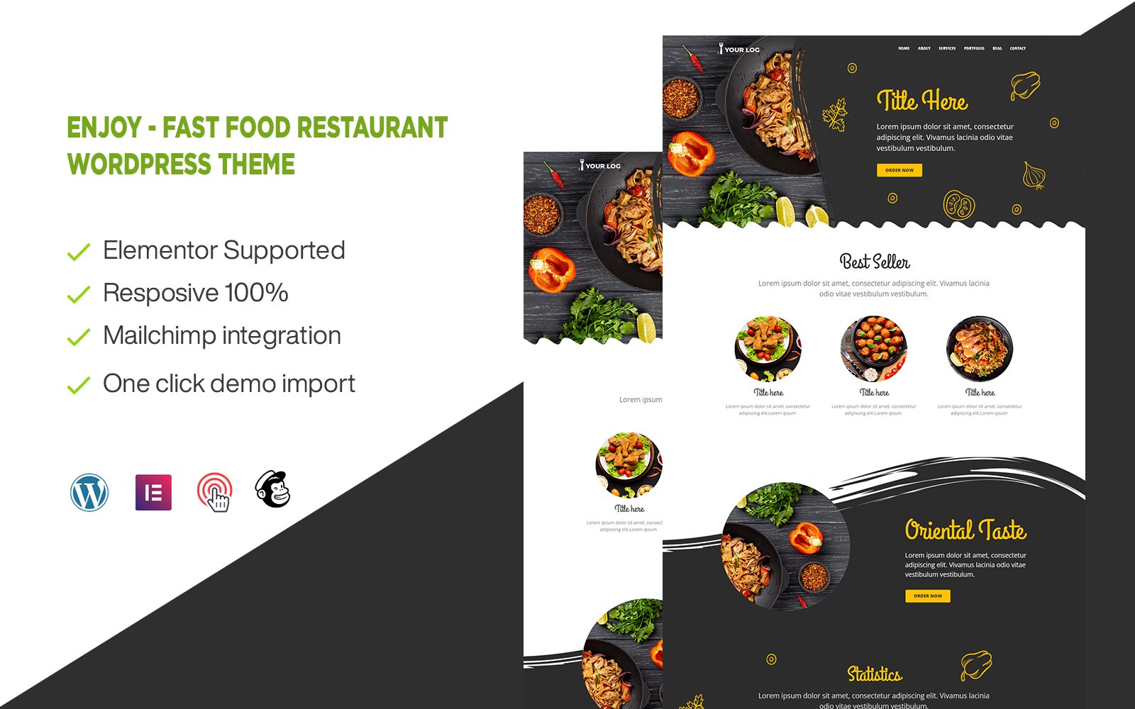 Enjoy - Fast Food Restaurant One Page WordPress Theme