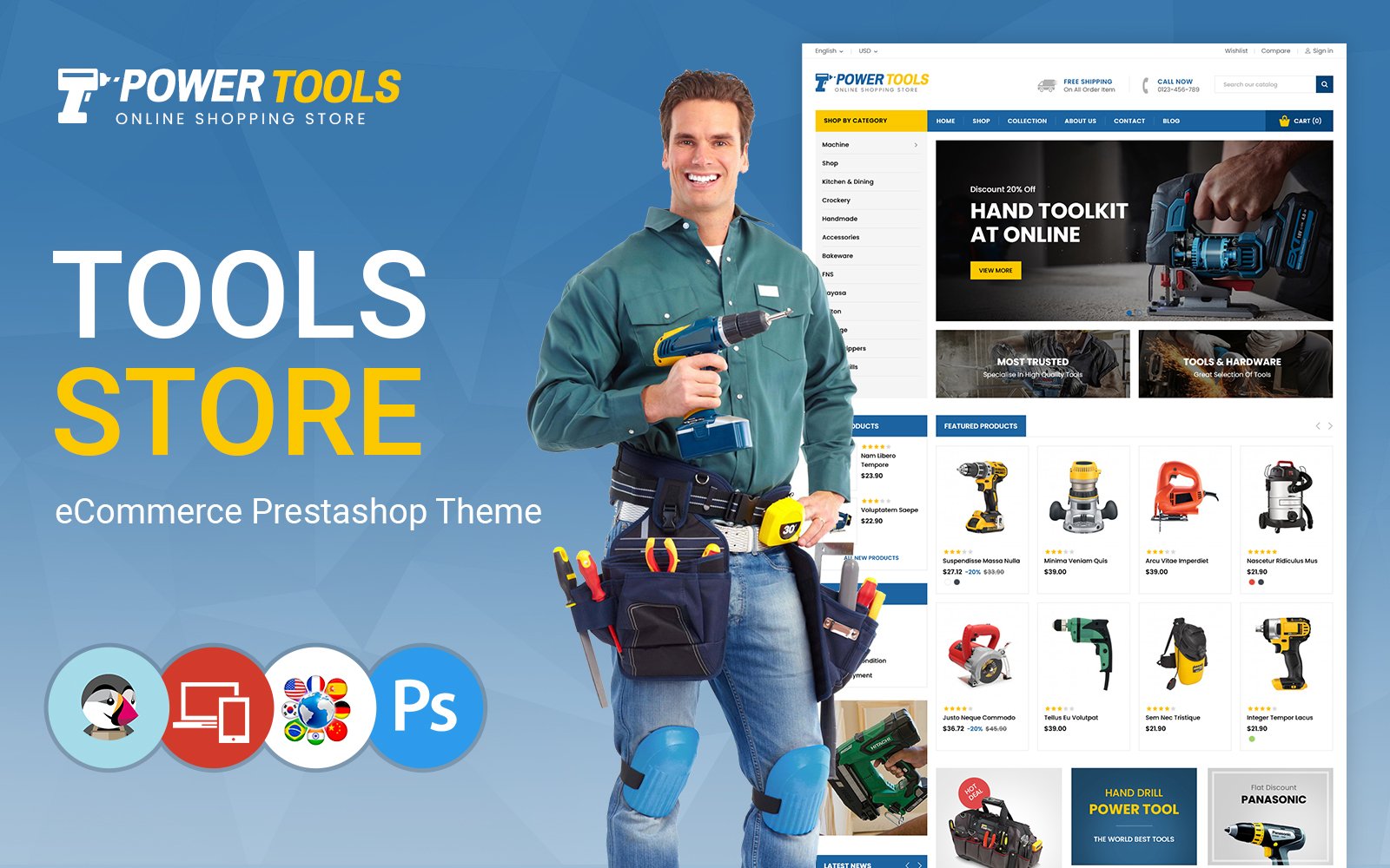 PowerTools - Tools & Equipment Prestashop Theme
