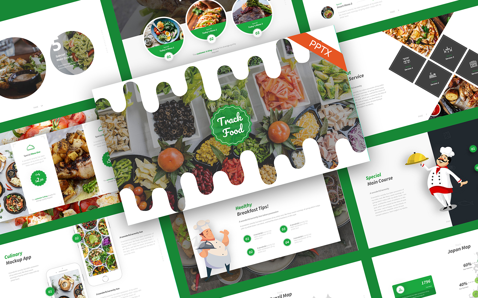 Track Food Modern PowerPoint Template