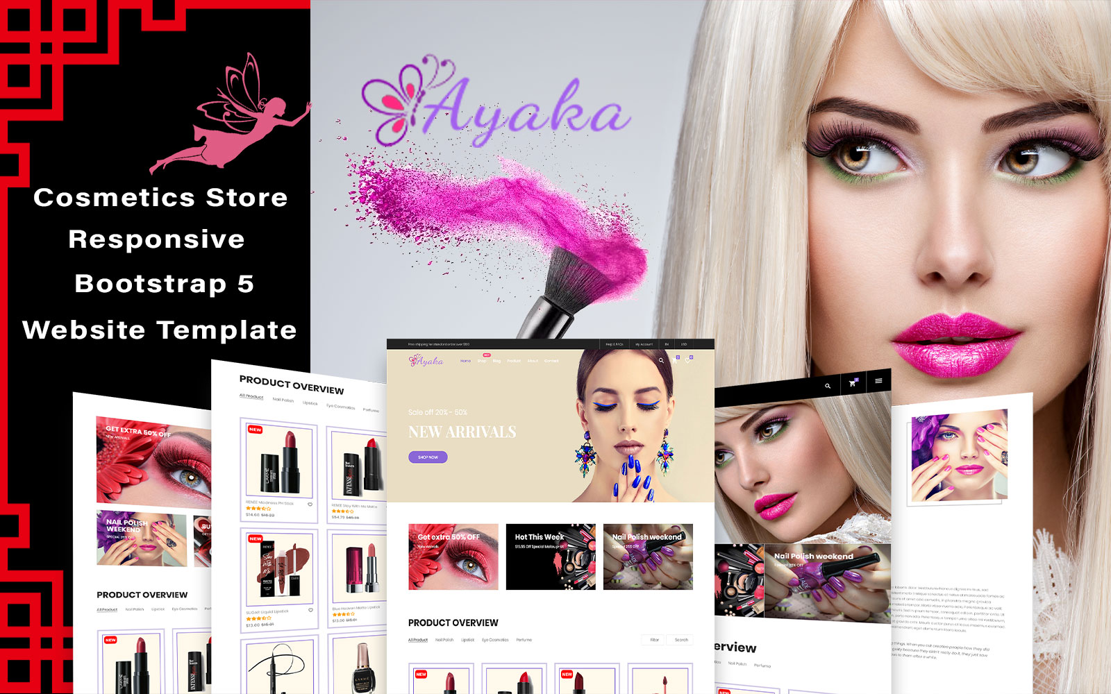 Ayaka - Online Cosmetics Store Responsive Bootstrap 5 Website Template