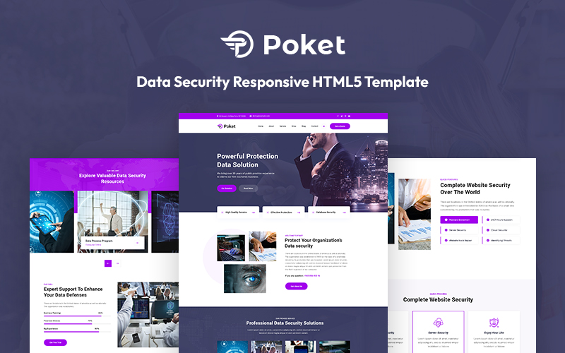 Poket – Data Security Responsive Website Template