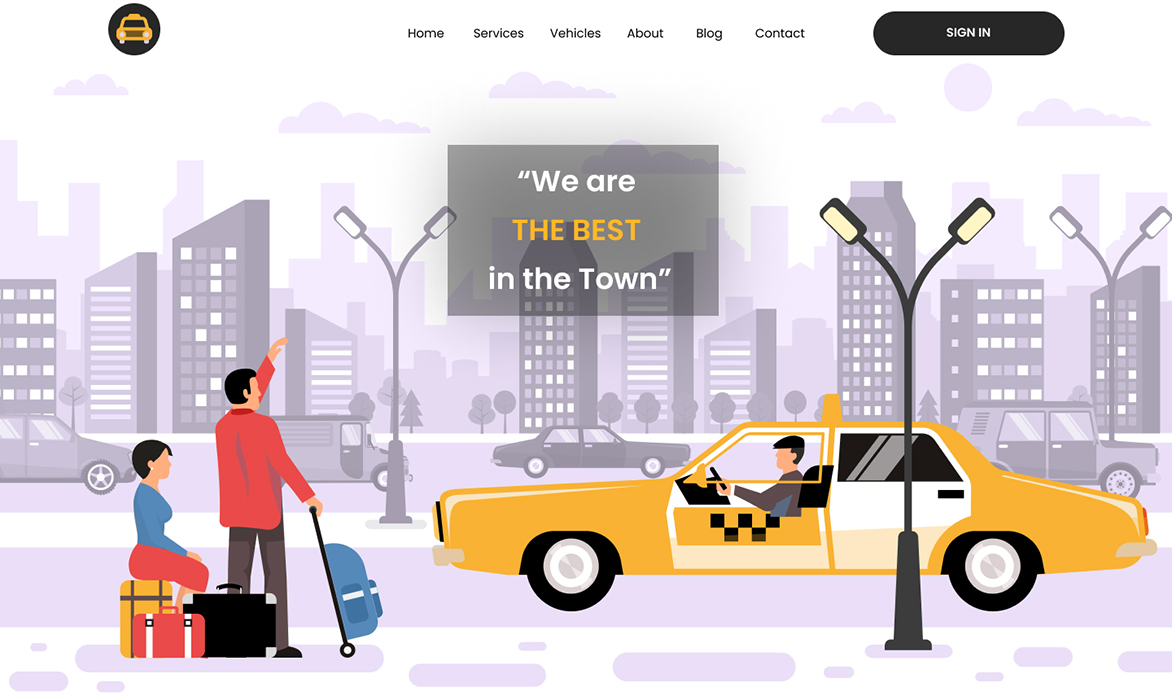 CityTaxi Landing Page Template